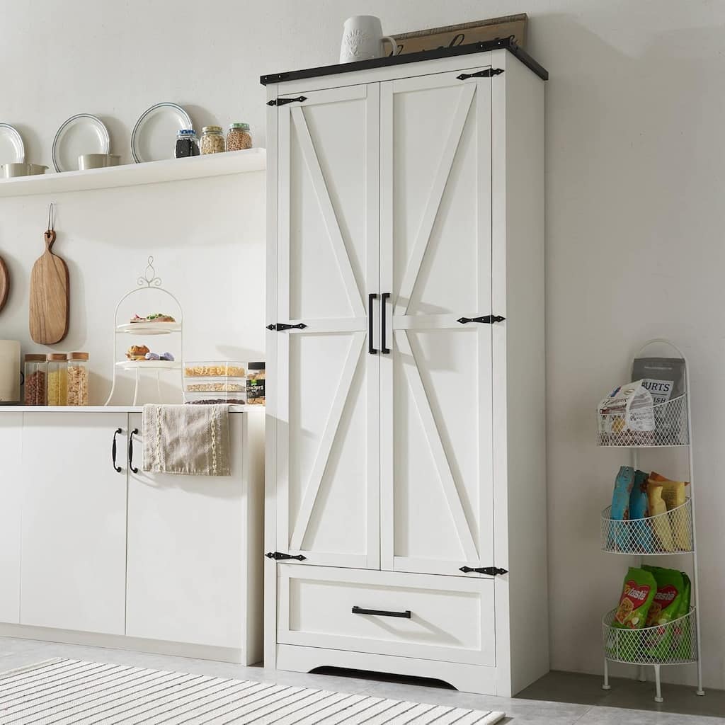 Farmhouse Pantry Cabinets - Overstock
